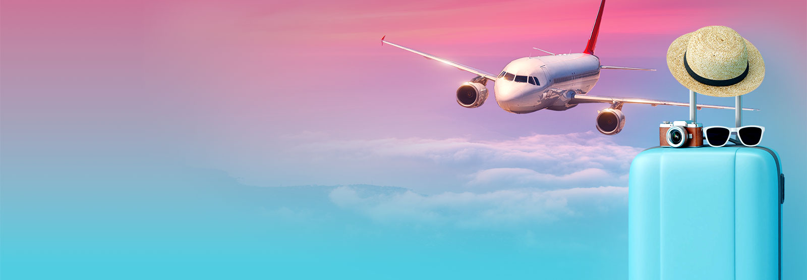Vacation plane sunset picture